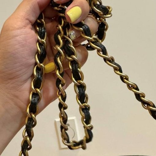 chanel vintage 黑金 斜背包 帶鍊包 蛋形包 流蘇包 肩背包 側背包 手提包-26