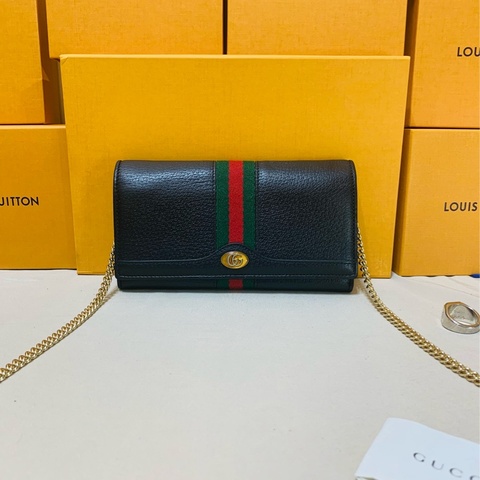 ✨經典不敗 Gucci 古馳 黑金woc 鏈條包 斜背包