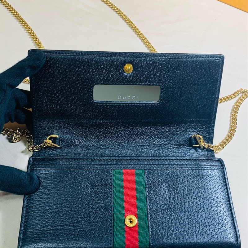 ✨經典不敗 Gucci 古馳 黑金woc 鏈條包 斜背包-4