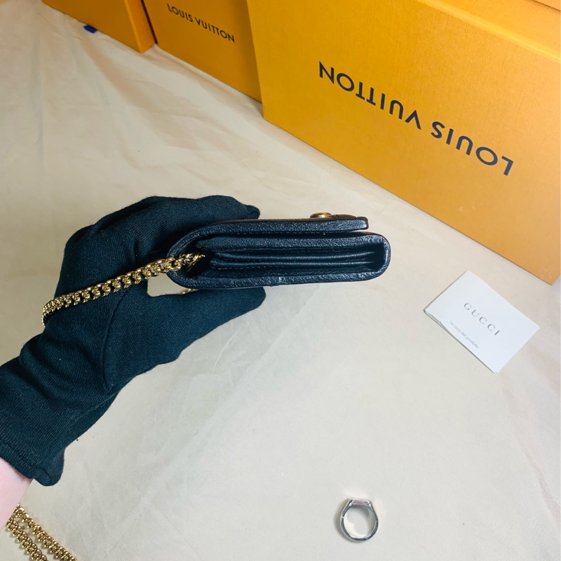 ✨經典不敗 Gucci 古馳 黑金woc 鏈條包 斜背包-9
