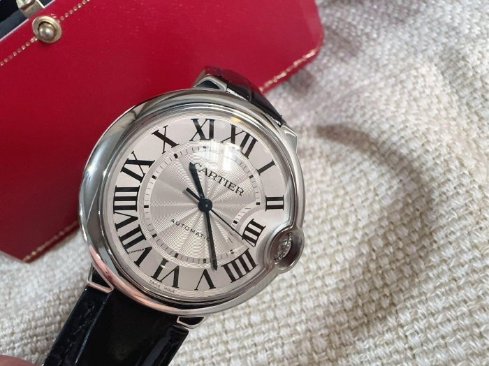 小巴黎二手名牌真品Cartier 藍氣球 機械36 有保卡 完成官網登記-10