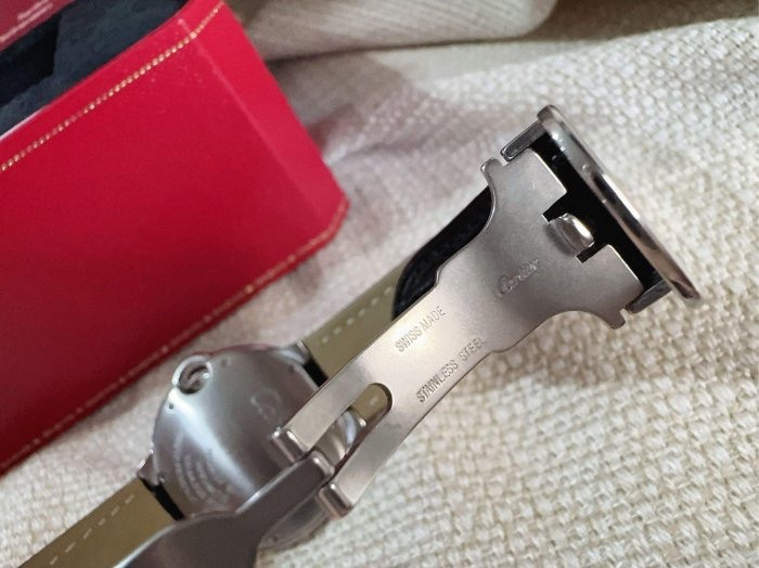 小巴黎二手名牌真品Cartier 藍氣球 機械36 有保卡 完成官網登記-13