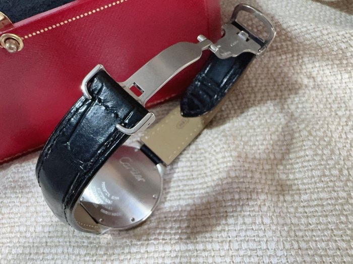 小巴黎二手名牌真品Cartier 藍氣球 機械36 有保卡 完成官網登記-14
