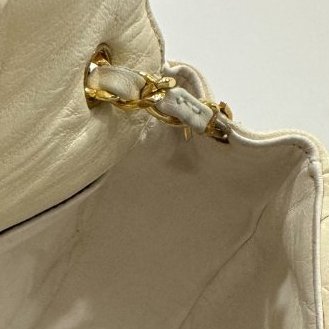 chanel 香奈兒 vintage 米黃 卡其 半月包 肩背包 鏈帶包 鍊條包 斜背包 側背包-33