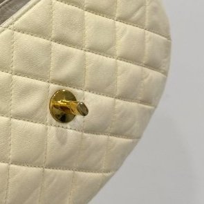 chanel 香奈兒 vintage 米黃 卡其 半月包 肩背包 鏈帶包 鍊條包 斜背包 側背包-34