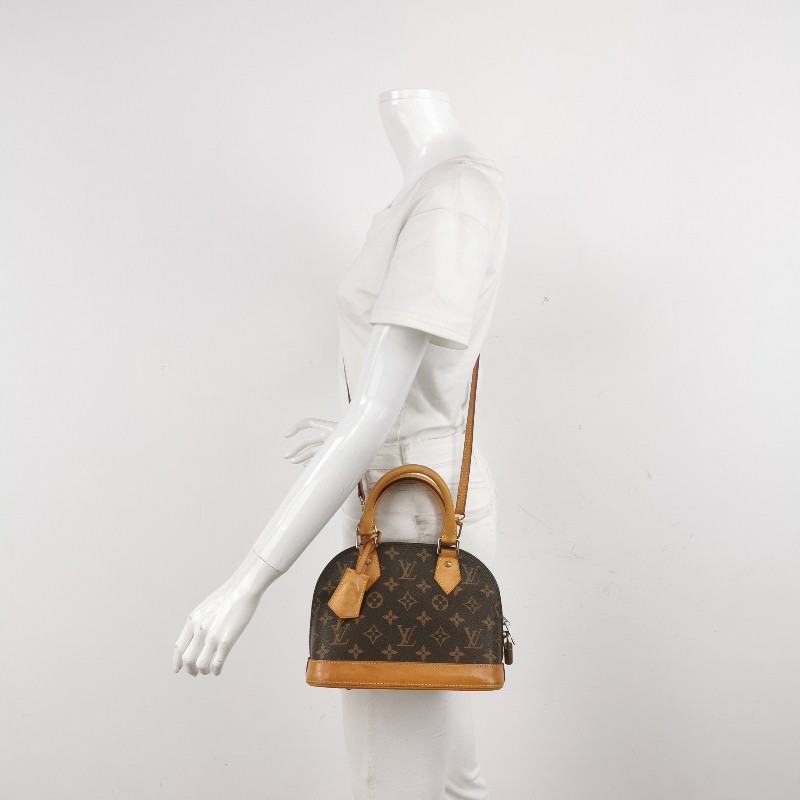 Louis Vuitton (LV) AlmaBB植鞣革Monogram印花貝殼包 肩背包-1