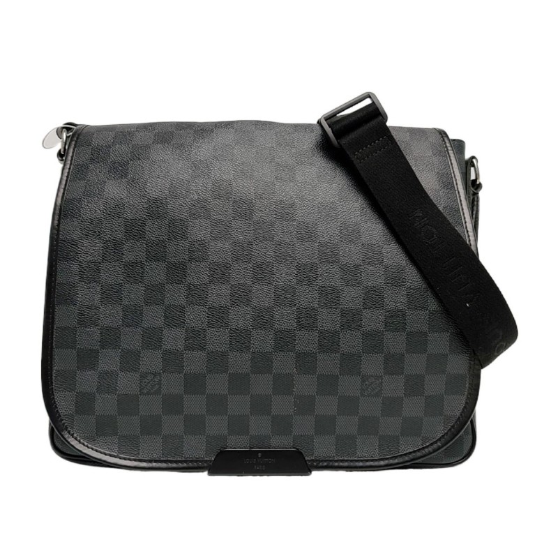 LOUIS VUITTON DANIEL 中號塗層帆布棋盤格斜背包肩背包-0