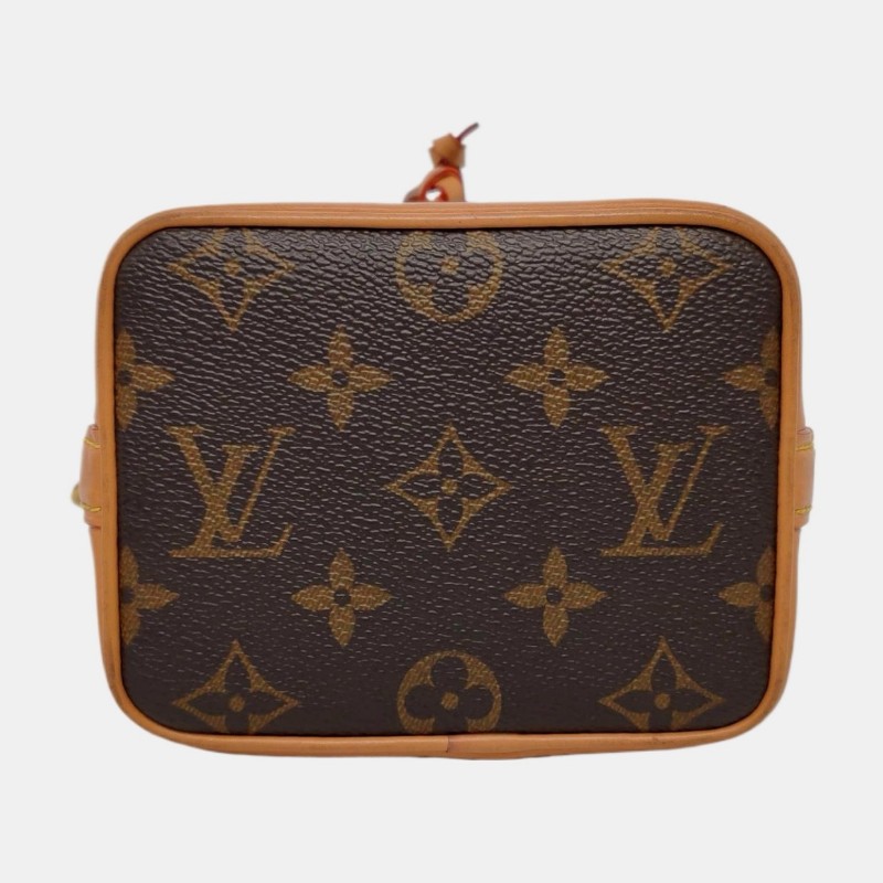 LOUIS VUITTON NOÉ Nano 棕色塗層帆布老花水桶包 肩背包斜背包-1