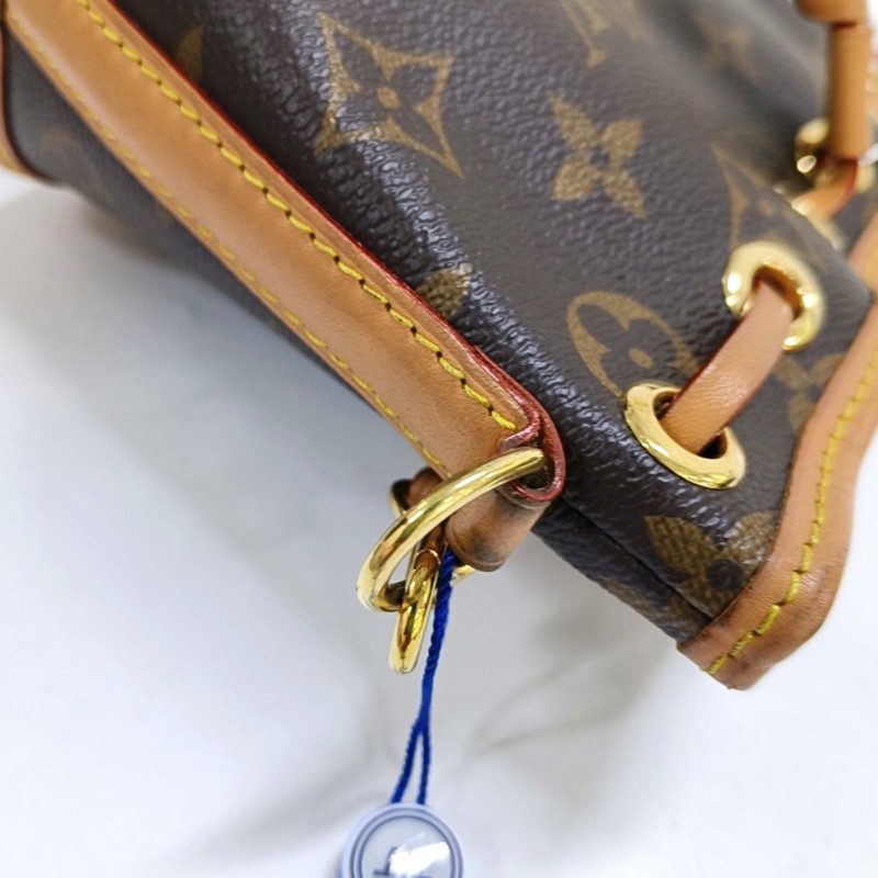 LOUIS VUITTON NOÉ Nano 棕色塗層帆布老花水桶包 肩背包斜背包-7