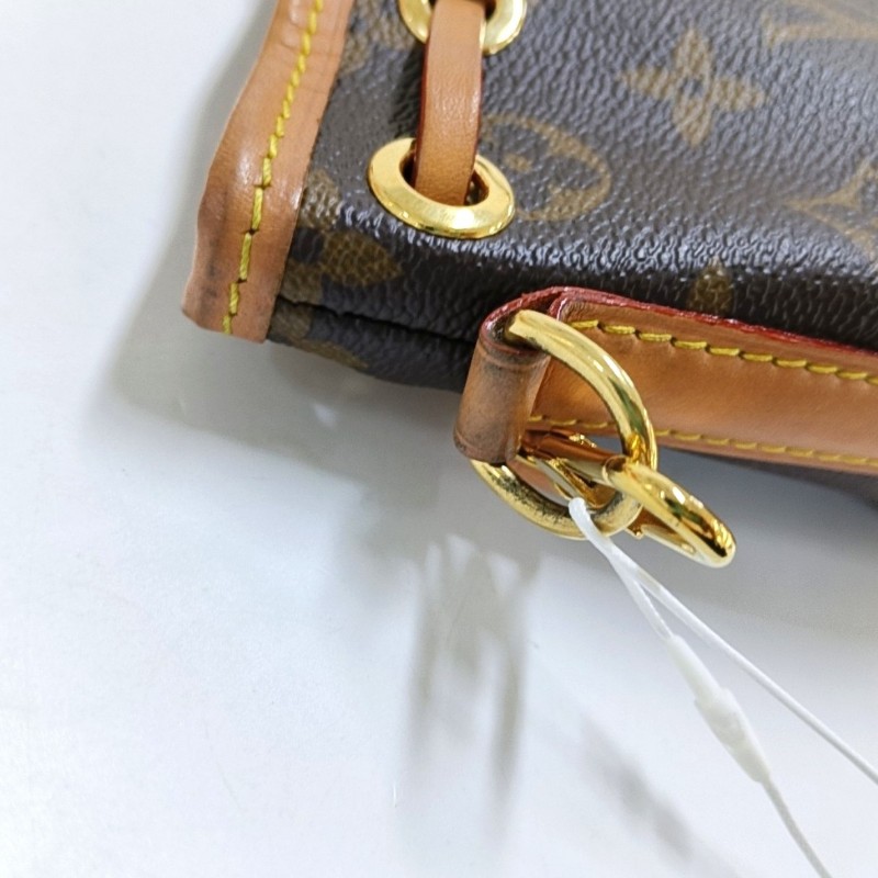 LOUIS VUITTON NOÉ Nano 棕色塗層帆布老花水桶包 肩背包斜背包-8
