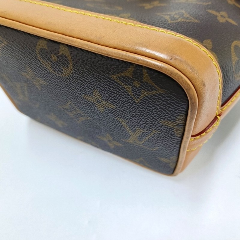 LOUIS VUITTON NOÉ Nano 棕色塗層帆布老花水桶包 肩背包斜背包-10
