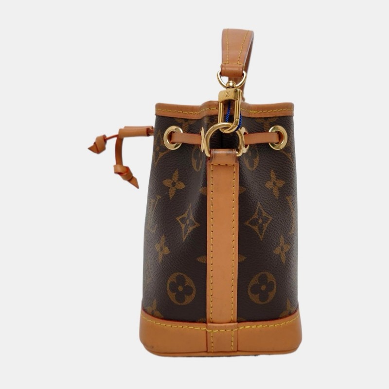 LOUIS VUITTON NOÉ Nano 棕色塗層帆布老花水桶包 肩背包斜背包-15