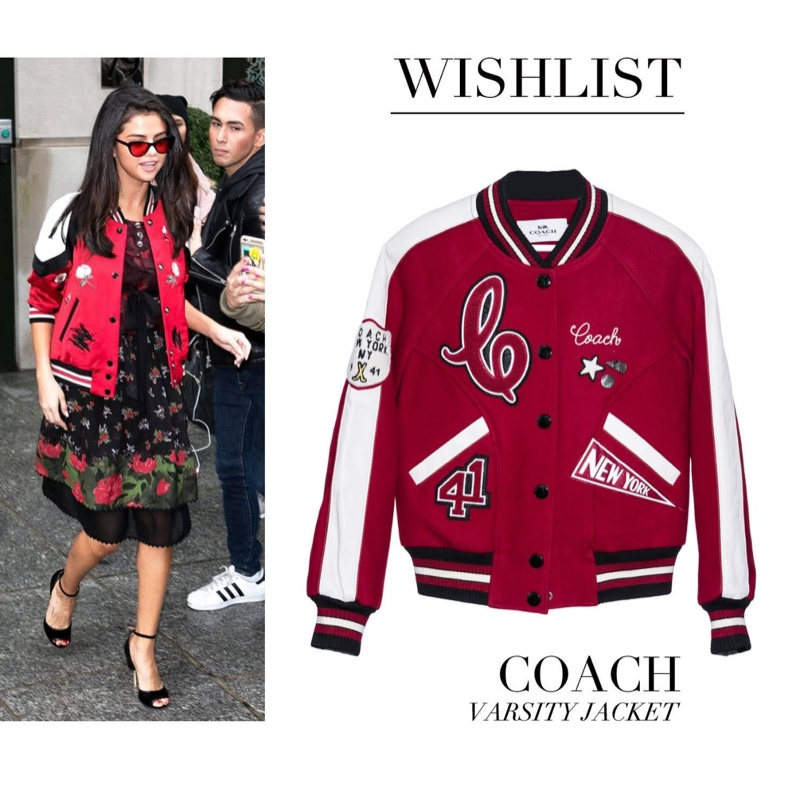 「JL精品代購」 9新 Coach 紅色棒球外套-0