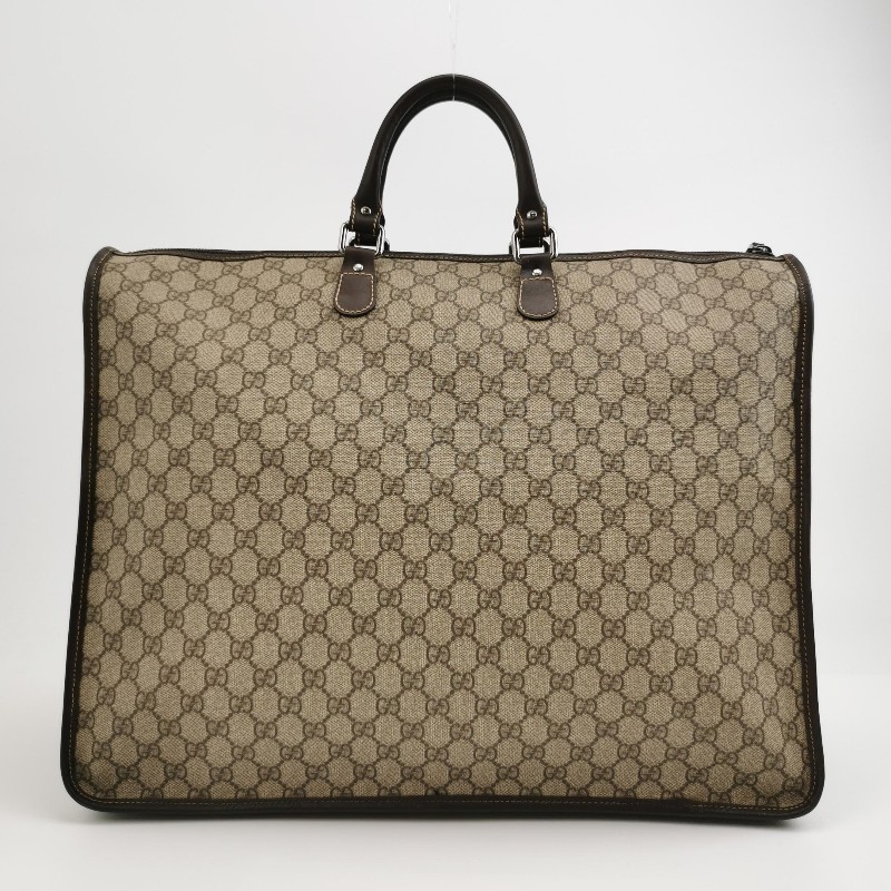 Gucci 牛皮雙G老花皮標字母Logo手提包行李箱包 電腦公事包-1