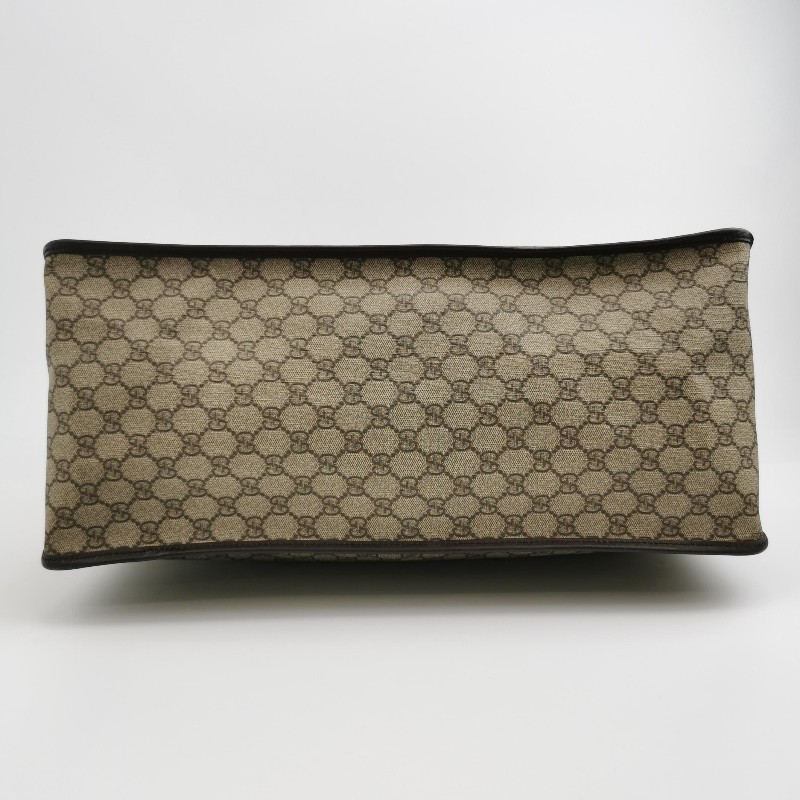 Gucci 牛皮雙G老花皮標字母Logo手提包行李箱包 電腦公事包-5