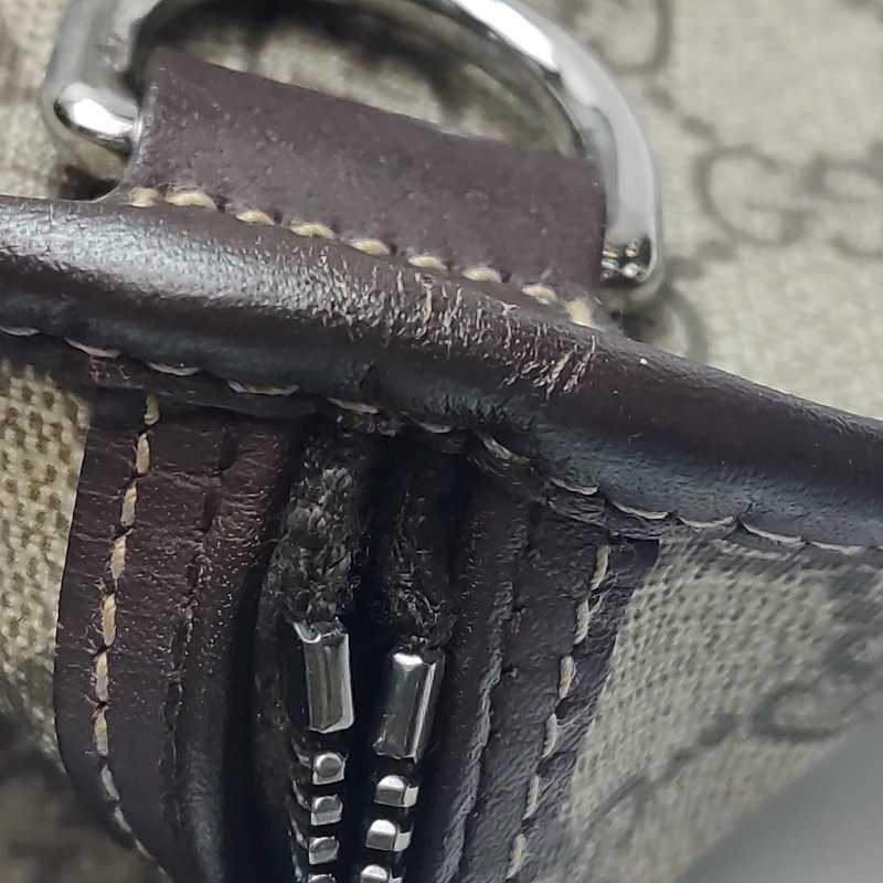 Gucci 牛皮雙G老花皮標字母Logo手提包行李箱包 電腦公事包-7