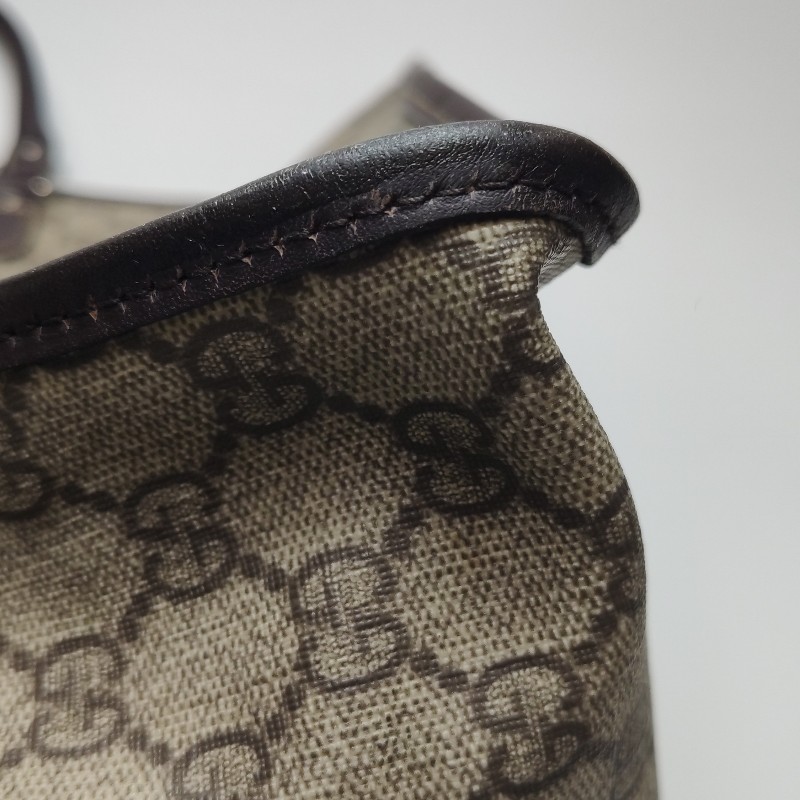 Gucci 牛皮雙G老花皮標字母Logo手提包行李箱包 電腦公事包-10