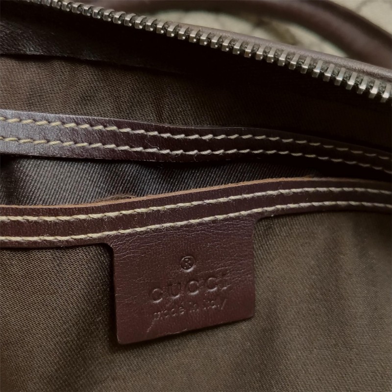 Gucci 牛皮雙G老花皮標字母Logo手提包行李箱包 電腦公事包-13