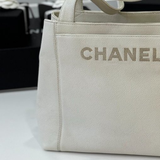 CHANEL 香奈兒 vintage 白雪公主 白色 牛皮 荔枝紋 手提包 肩背包 側背包-15