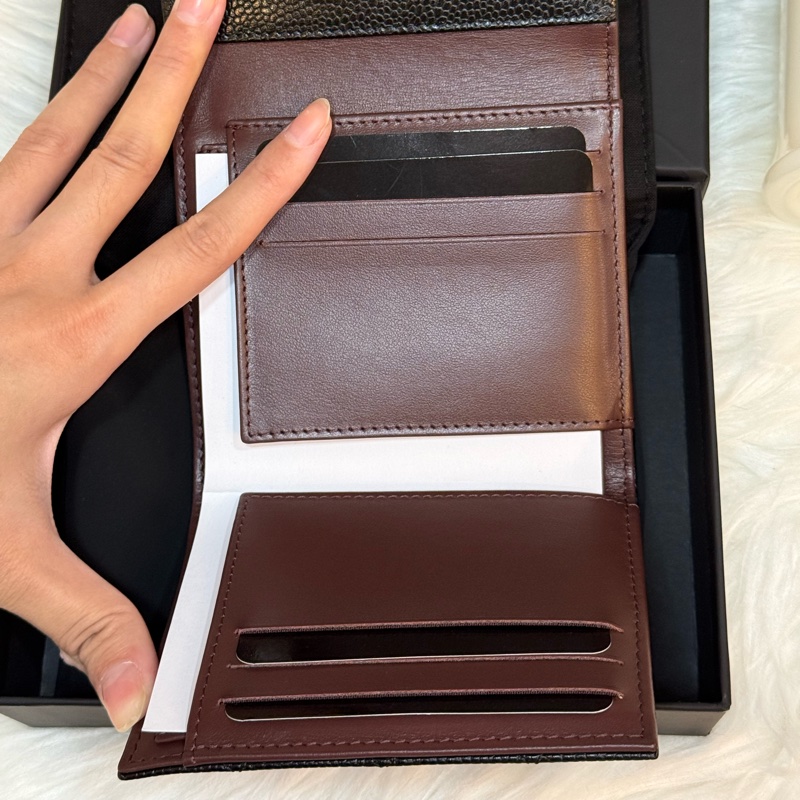 Chanel經典荔枝牛皮短夾-3