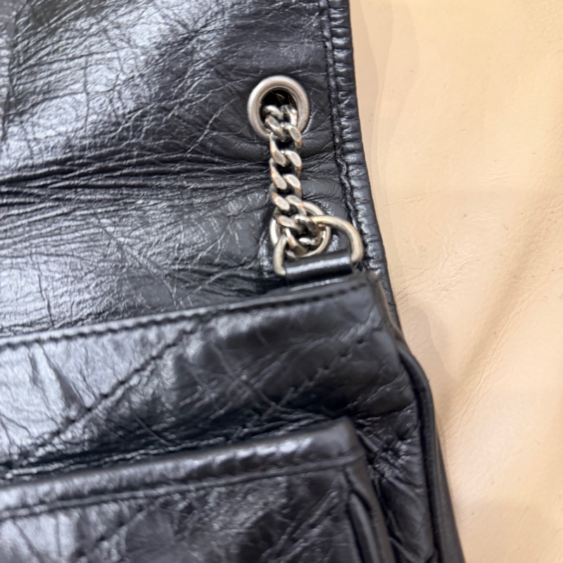 D扣新款99新🈶️購證❤️ ysl #黑銀 #niki #小號 #鏈條包-10