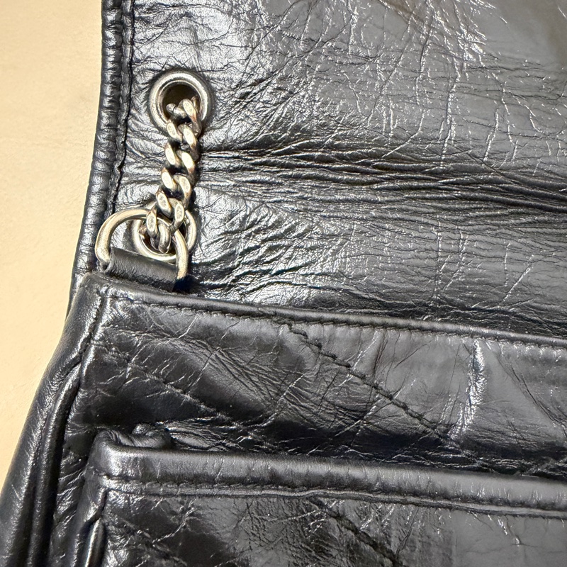 D扣新款99新🈶️購證❤️ ysl #黑銀 #niki #小號 #鏈條包-11