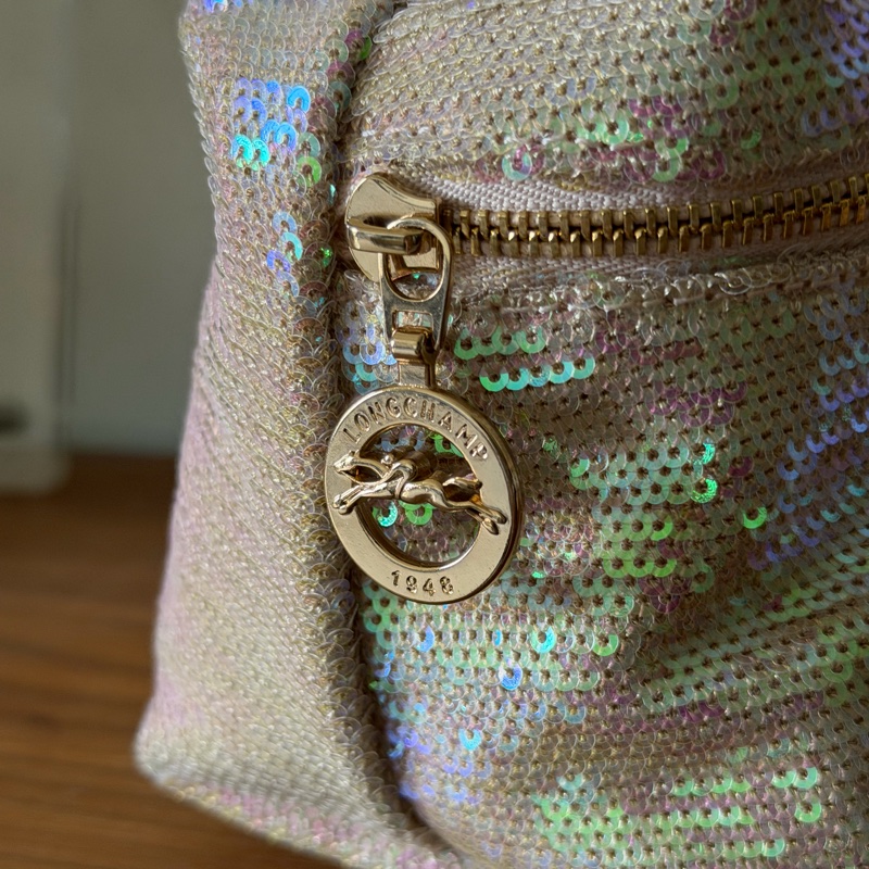 Longchamp Le Pliage Collection XS 迷你亮片包-9