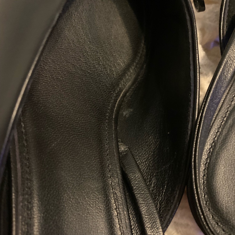 巴黎世家Balenciaga黑色皮革尖頭蝴蝶結 後繫帶扣腳踝跟鞋37 穆勒鞋-12