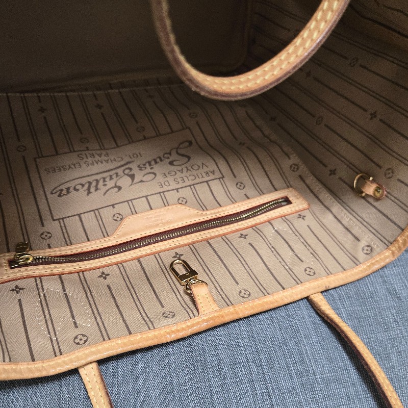 LV neverfull GM 原花 老花 托特包 媽媽包 肩背包-42