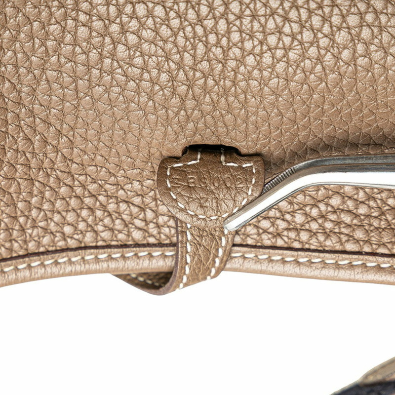 Hermes Hermès Evelyn TPM Amazon 單肩包，採用 Etoupe、Greige、銀色金屬配件、Taurillon Clemence 皮革，女士-7
