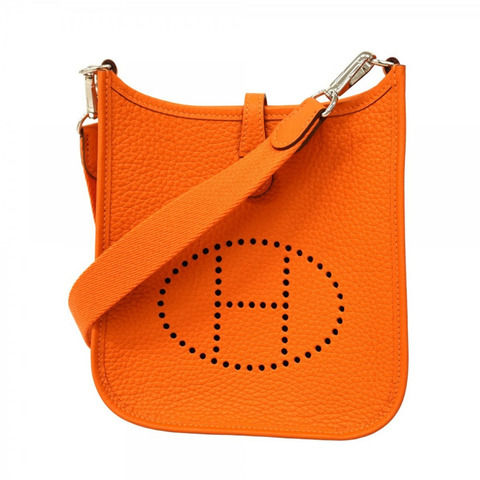 Hermes Hermès Evelyn TPM Taurillon Clemence 斜背包，橘色，K 印章，女款