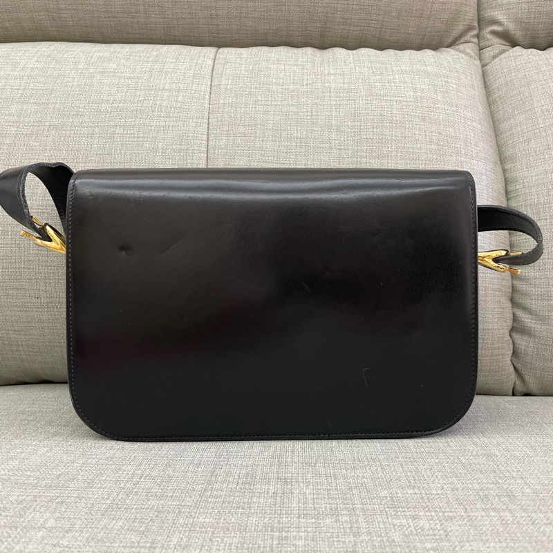 保存良好Celine vintage馬車金具BOX翻蓋包/肩斜背-1