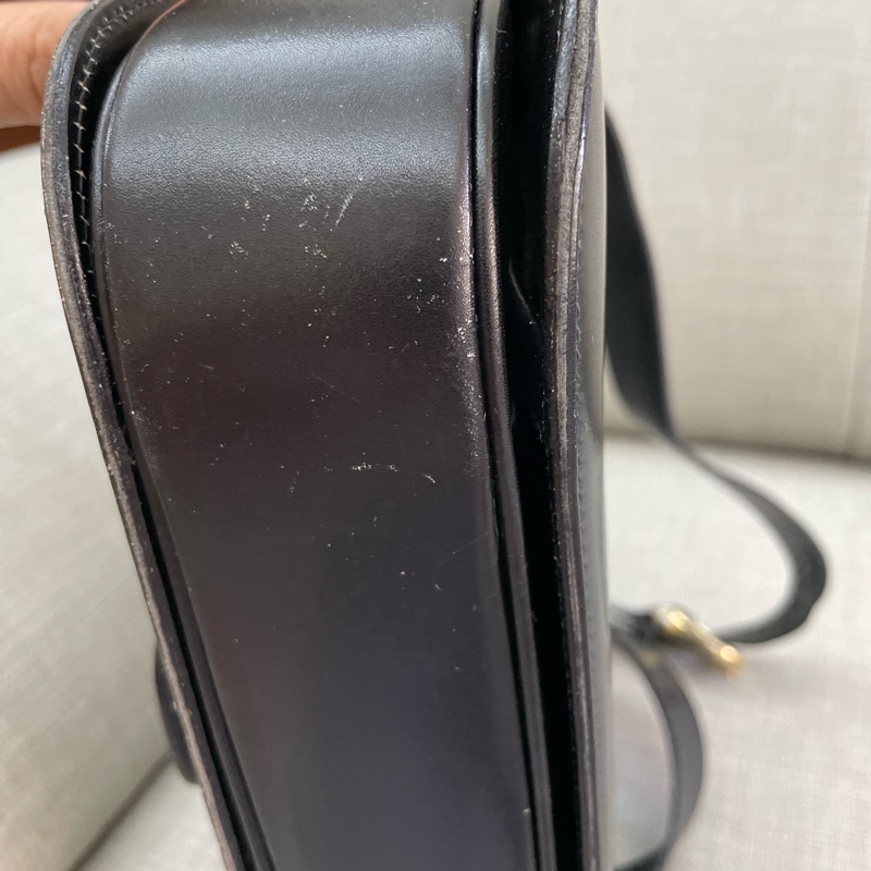 保存良好Celine vintage馬車金具BOX翻蓋包/肩斜背-14