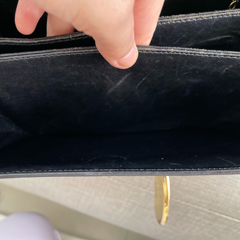 保存良好Celine vintage馬車金具BOX翻蓋包/肩斜背-21