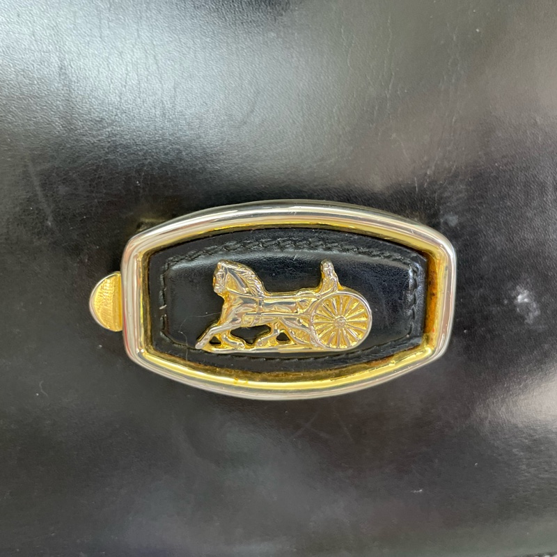 保存良好Celine vintage馬車金具BOX翻蓋包/肩斜背-22