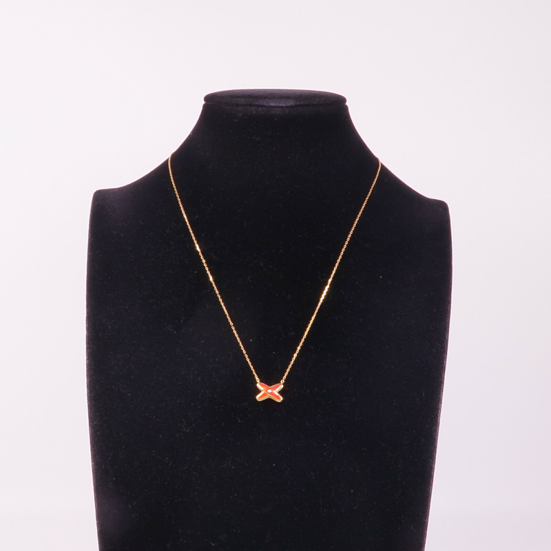 Chaumet 18K玫瑰金Jeux de Liens Carnelian Pendant鑽石/紅玉髓項鍊-5