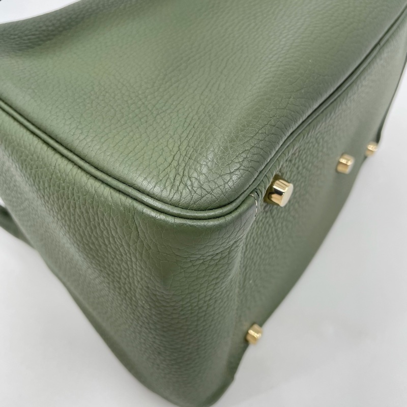 Hermes Lindy 30 英國綠金扣-11