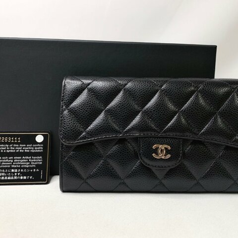 CHANEL coco荔枝金牛三折長夾