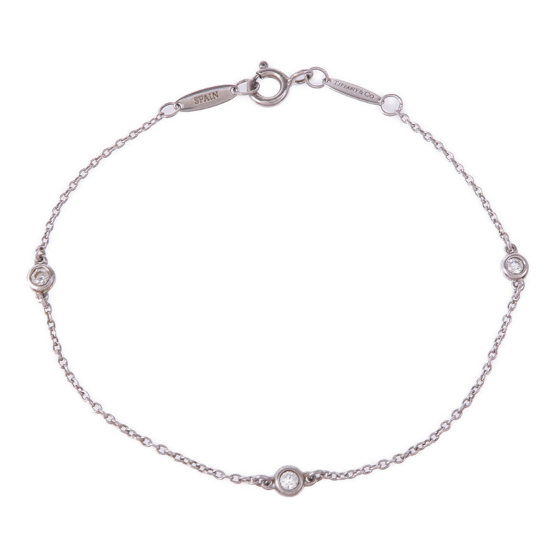 TIFFANY&CO 925純銀By The Yard Bracelet鑽石手鏈-3