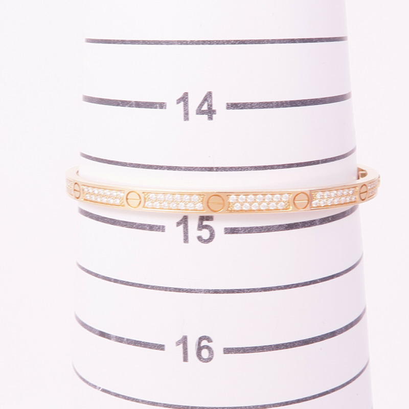 CARTIER 18K玫瑰金Love Bracelet Full Diamonds Small Model鑽石手鐲Cartier#16-9