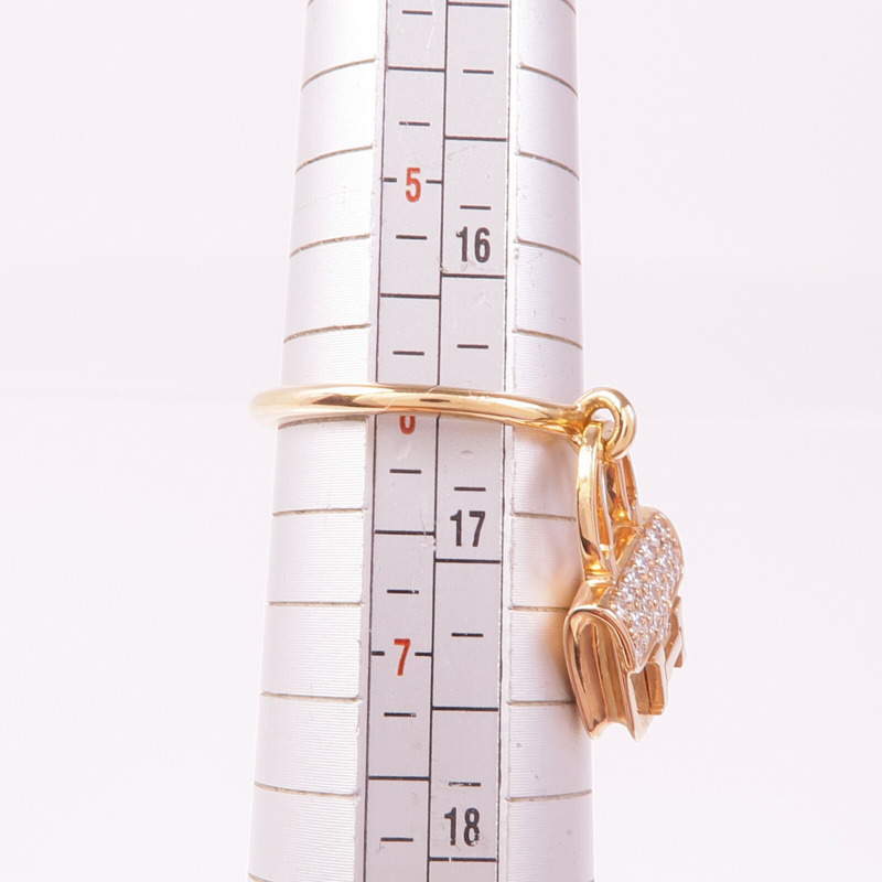 HERMES 18K玫瑰金Amulettes Constance Ring鑽石戒指Hermes#52/US#6-6