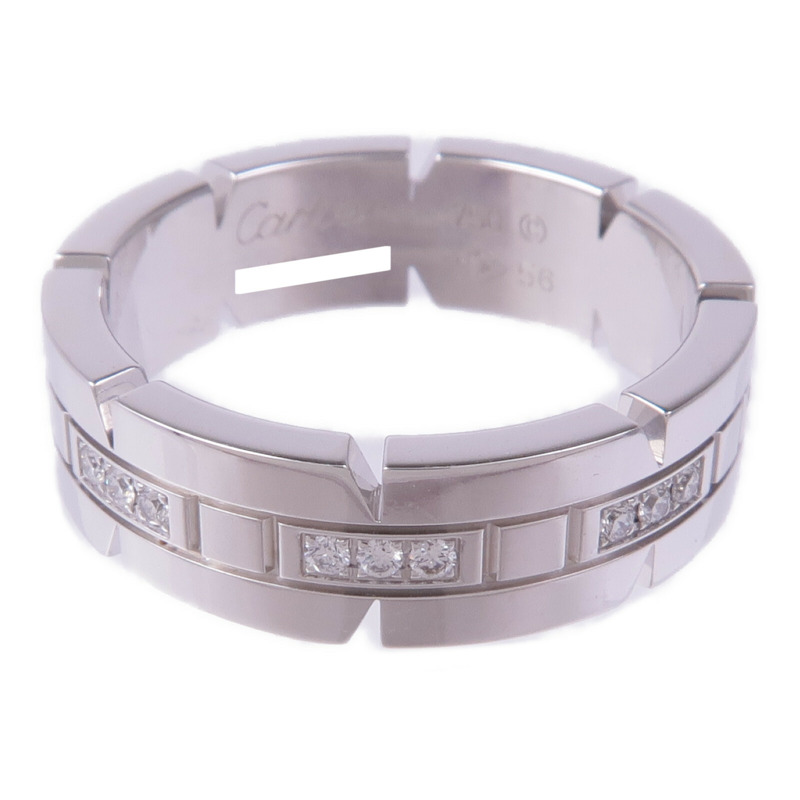 CARTIER 18K白金Tank Francaise Ring鑽石戒指Cartier#56/US#7.25-1