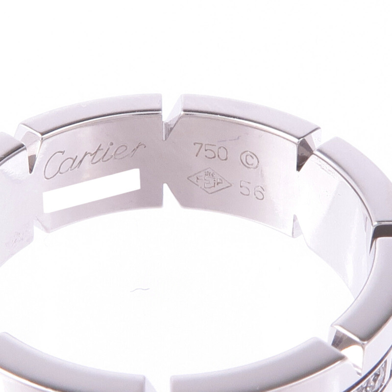 CARTIER 18K白金Tank Francaise Ring鑽石戒指Cartier#56/US#7.25-4