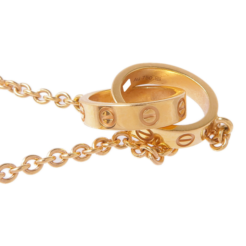 CARTIER 18K玫瑰金Love Necklace項鍊-5