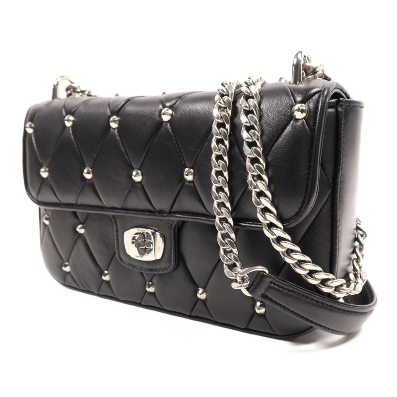 Miu Miu 羊皮皮革Chain Shoulder銀扣鏈帶肩背袋-2