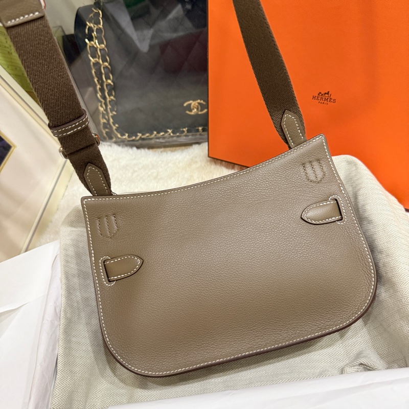 99新✨Hermes mini jypisers大象灰 銀扣 B刻 愛馬仕迷你吉普賽斜背包 金剛色-5