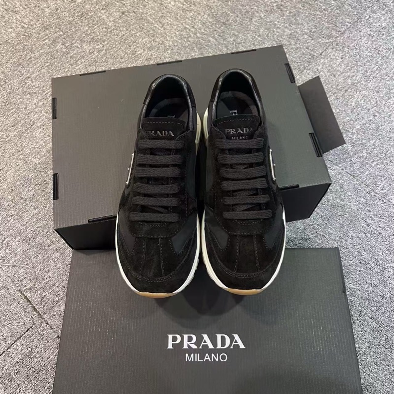 促銷品 Prada 男裝 Prax 絨面皮革 Re-Nylon 運動鞋-0