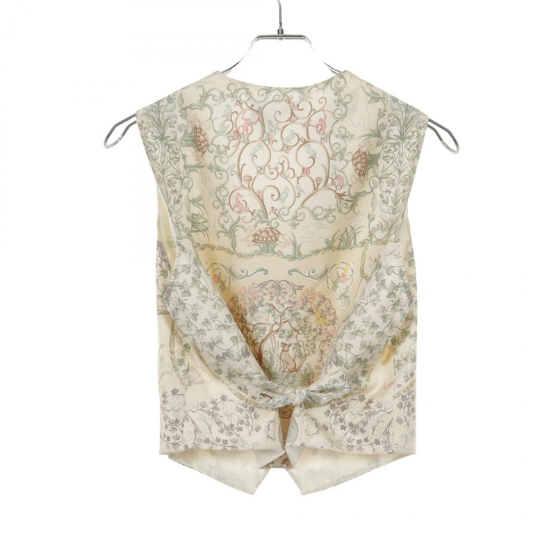 ETRO 花卉背心 81-19676-3755 絲綢米色多色 44 碼 二手 女款-1