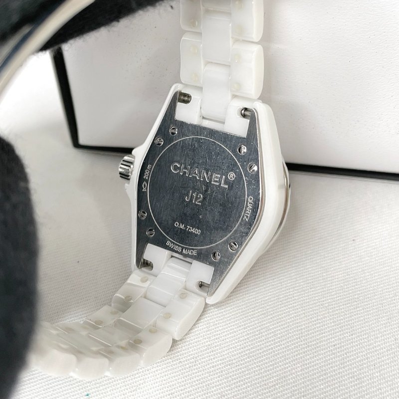 CHANEL J12 12鑽白色陶瓷錶-9