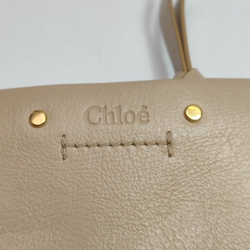 Chloe Roy 牛皮字母 logo 壓紋金屬裝飾斜挎包單肩包-17